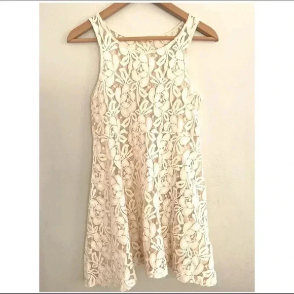 Free People | Miles of Lace Cream Dress - Picture 3 of 7